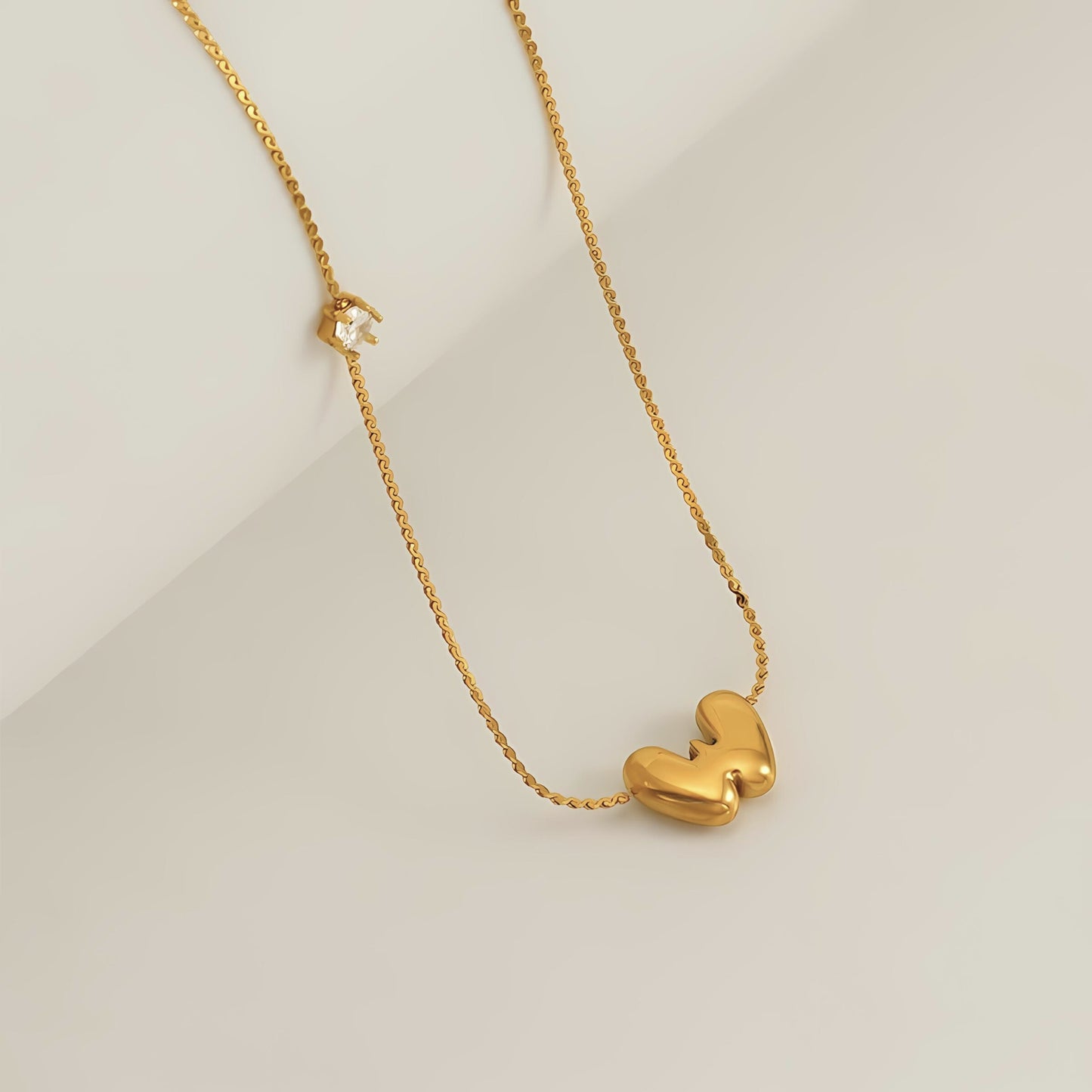 18K Gold Plated Stainless Steel Hypoallergenic Waterproof Tarnish Free Waterproof Sweatproof No-Fade Bubbly Spark Necklace The Aura