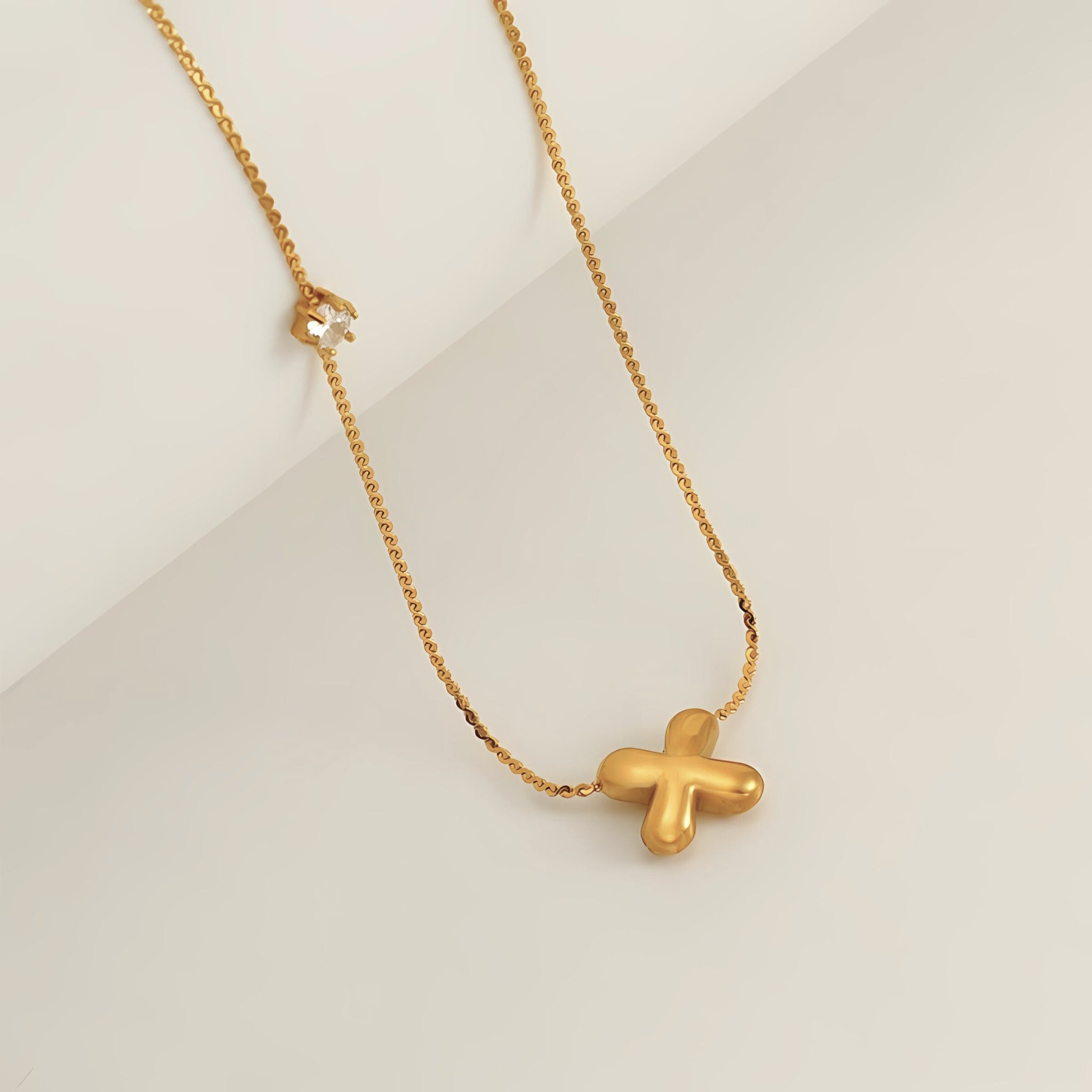 18K Gold Plated Stainless Steel Hypoallergenic Waterproof Tarnish Free Waterproof Sweatproof No-Fade Bubbly Spark Necklace The Aura