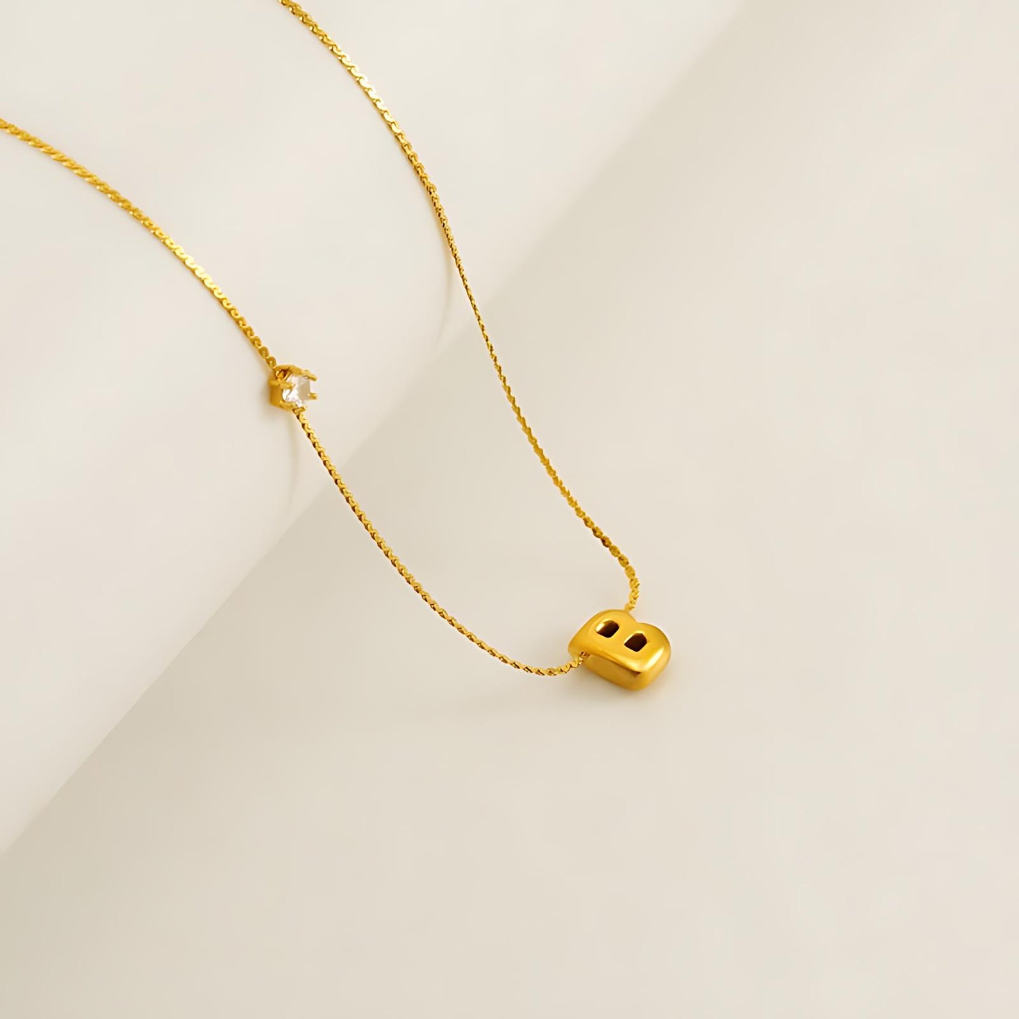 18K Gold Plated Stainless Steel Hypoallergenic Waterproof Tarnish Free Waterproof Sweatproof No-Fade Bubbly Spark Necklace The Aura