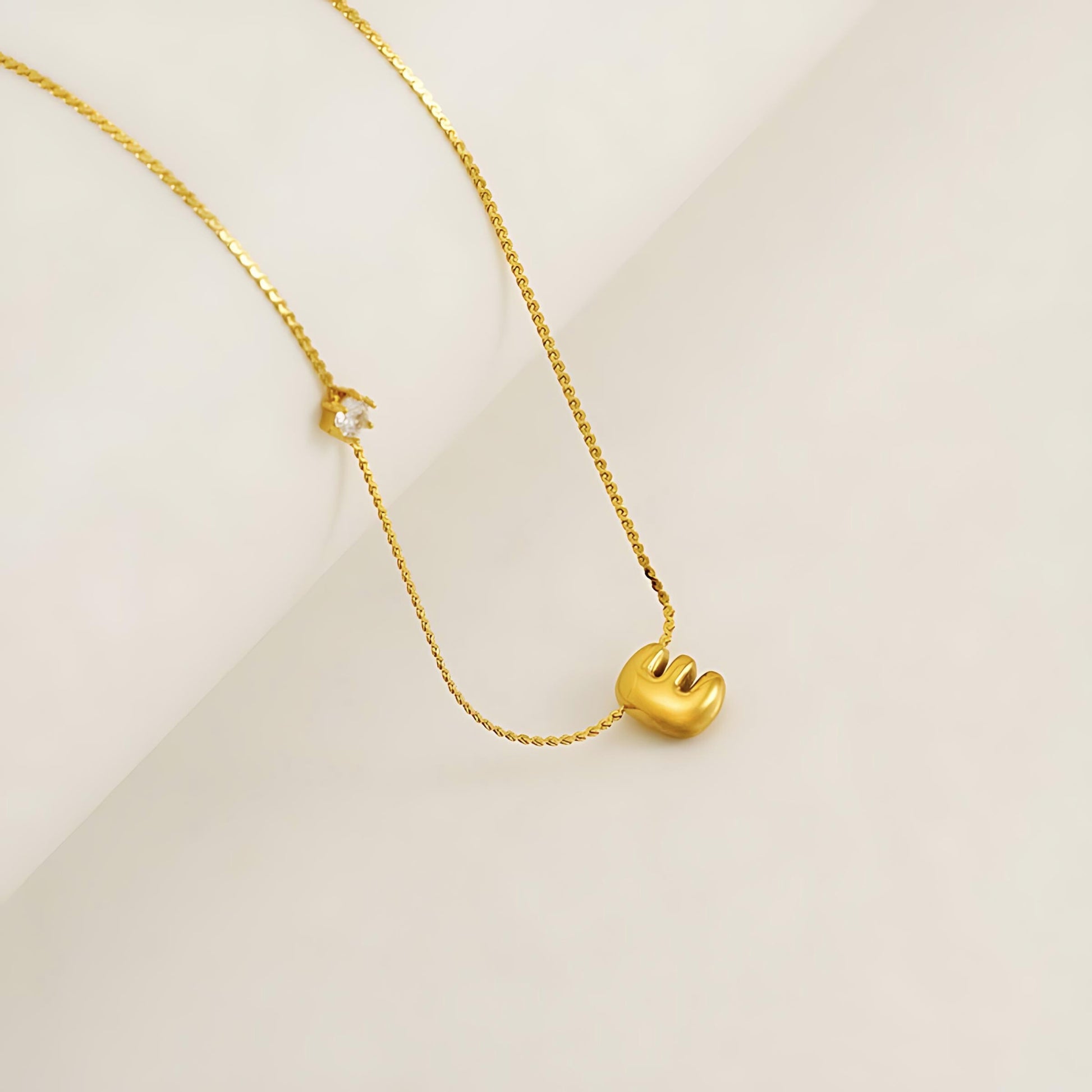 18K Gold Plated Stainless Steel Hypoallergenic Waterproof Tarnish Free Waterproof Sweatproof No-Fade Bubbly Spark Necklace The Aura