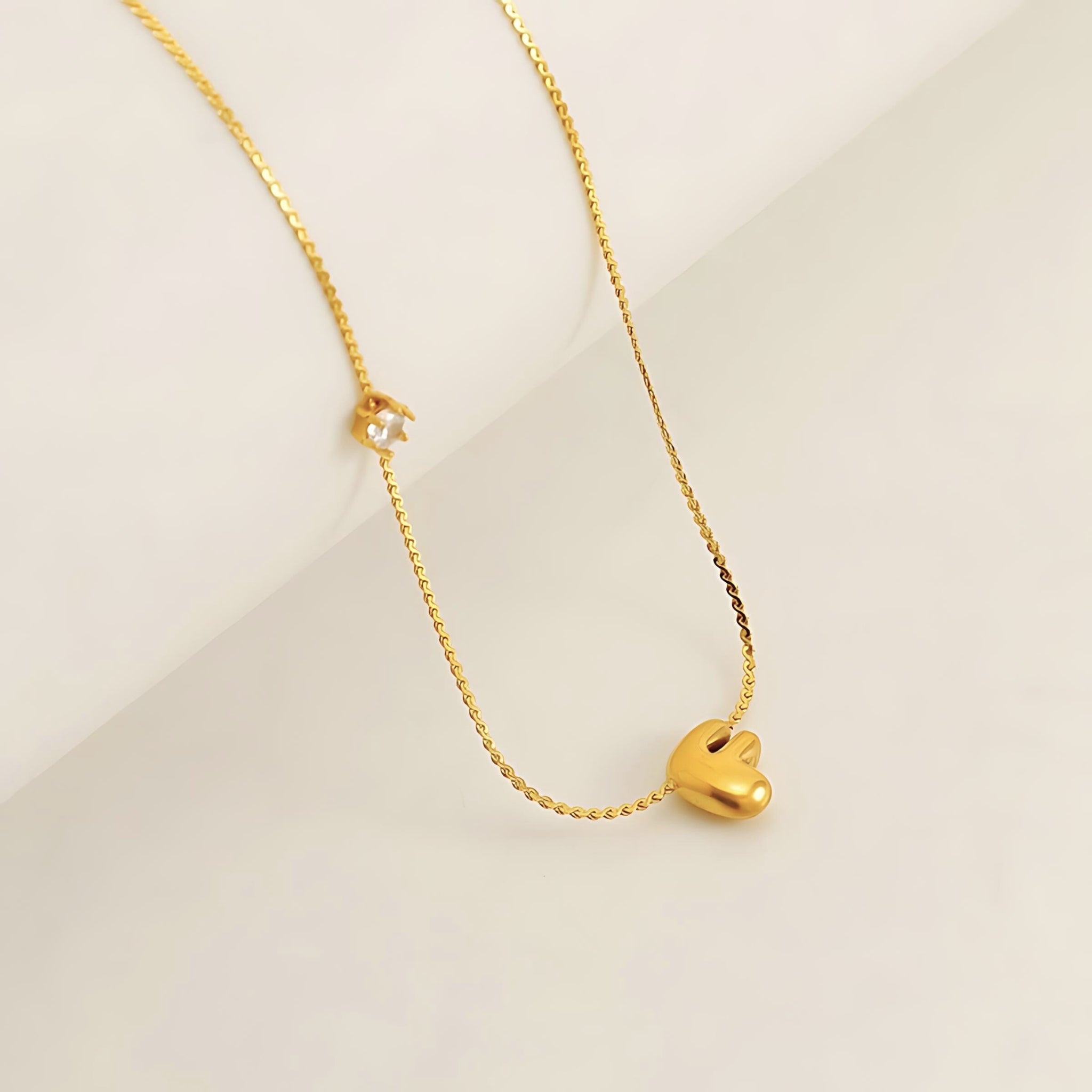 18K Gold Plated Stainless Steel Hypoallergenic Waterproof Tarnish Free Waterproof Sweatproof No-Fade Bubbly Spark Necklace The Aura