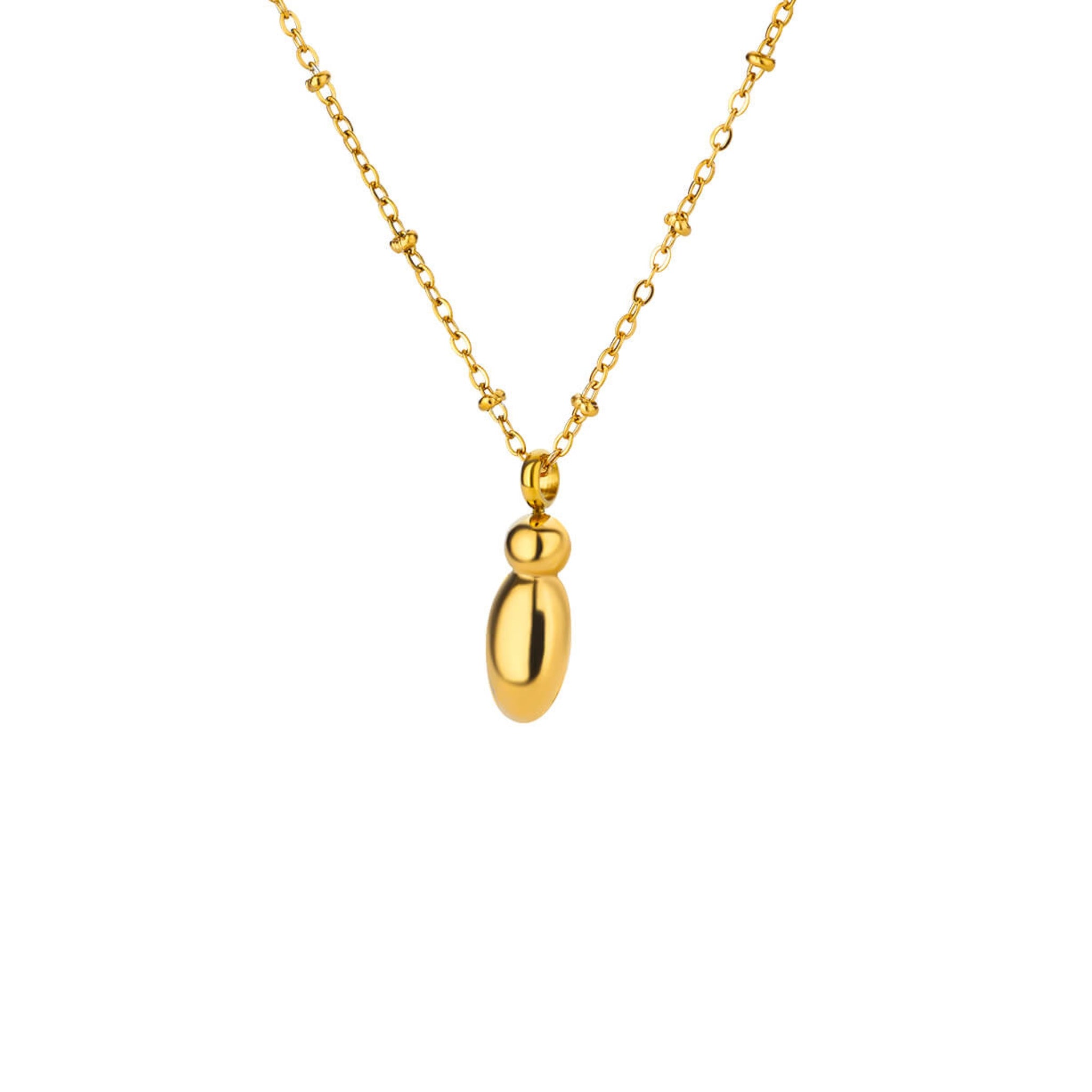 18K Gold Plated Stainless Steel Hypoallergenic Waterproof Tarnish Free Waterproof Sweatproof No-Fade Bubbly Alphabet Necklace The Aura