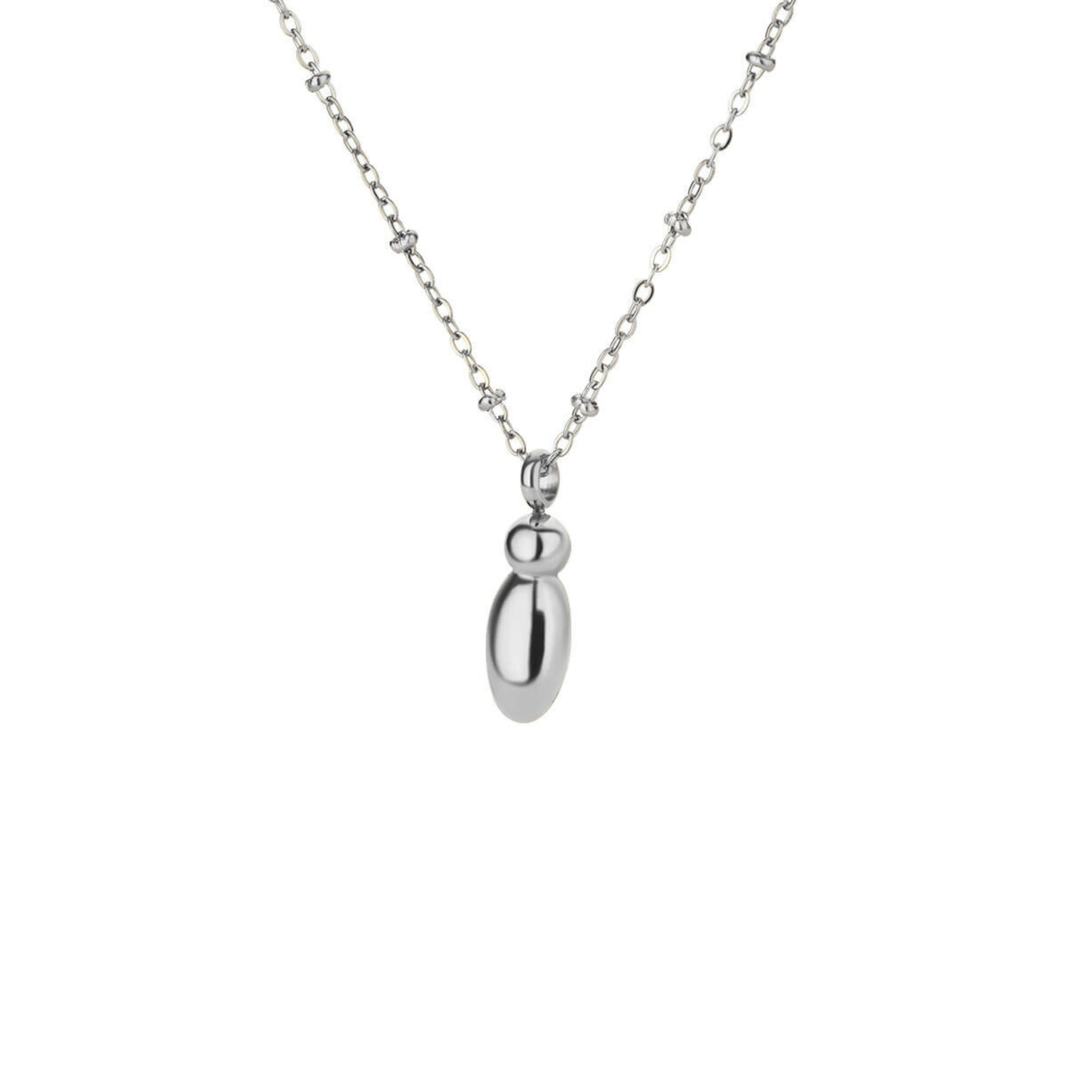 Stainless Steel Hypoallergenic Waterproof Tarnish Free Waterproof Sweatproof No-Fade Bubbly Alphabet Necklace The Aura