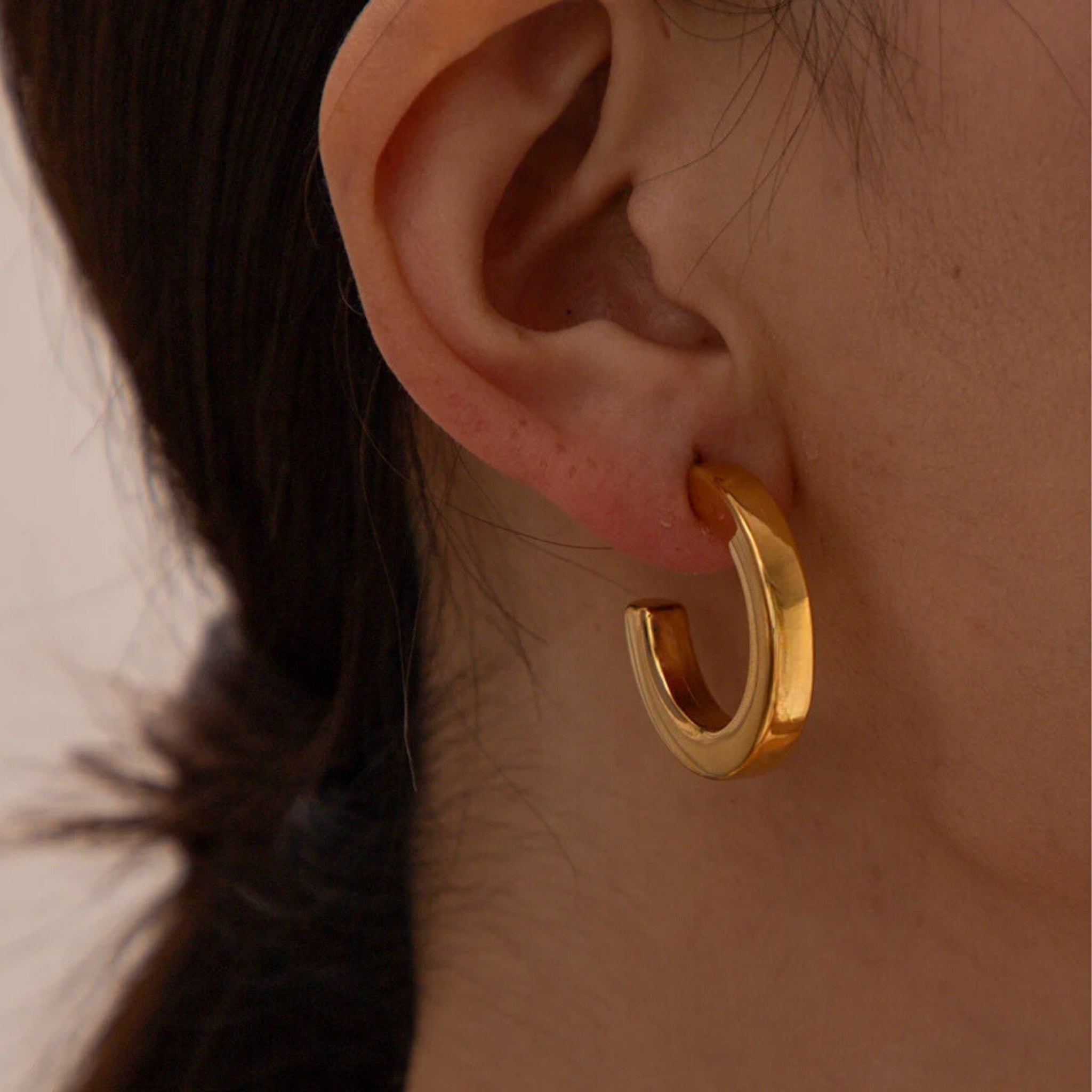 18K Gold Plated Stainless Steel Hypoallergenic Waterproof Tarnish Free Waterproof Sweatproof No-Fade Celeste Stud Earrings The Aura