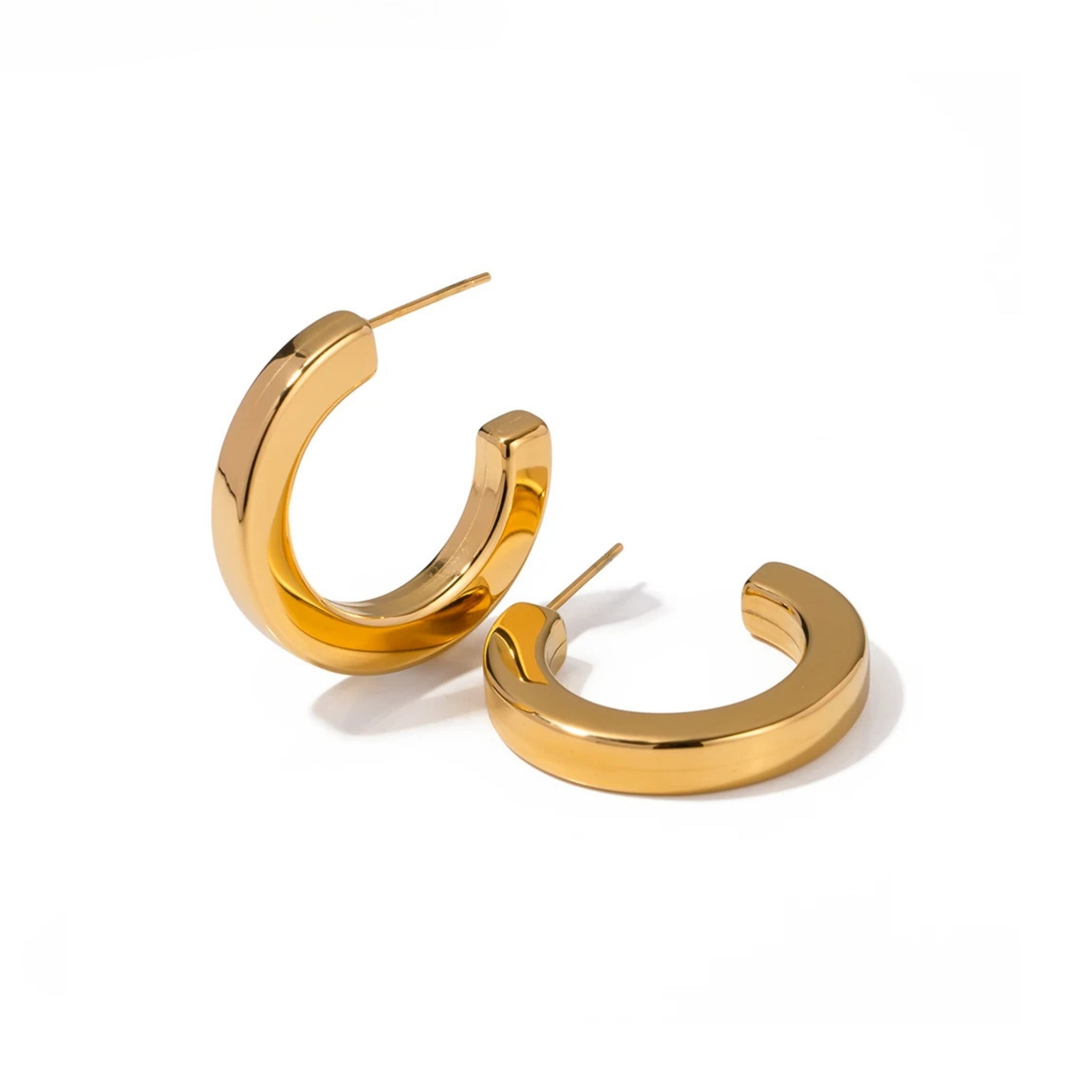 18K Gold Plated Stainless Steel Hypoallergenic Waterproof Tarnish Free Waterproof Sweatproof No-Fade Celeste Stud Earrings The Aura