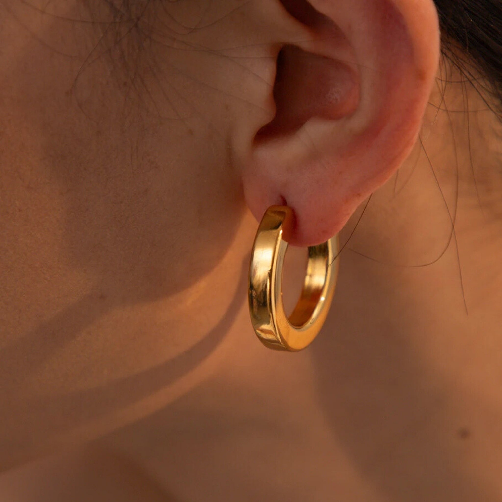 18K Gold Plated Stainless Steel Hypoallergenic Waterproof Tarnish Free Waterproof Sweatproof No-Fade Celeste Stud Earrings The Aura