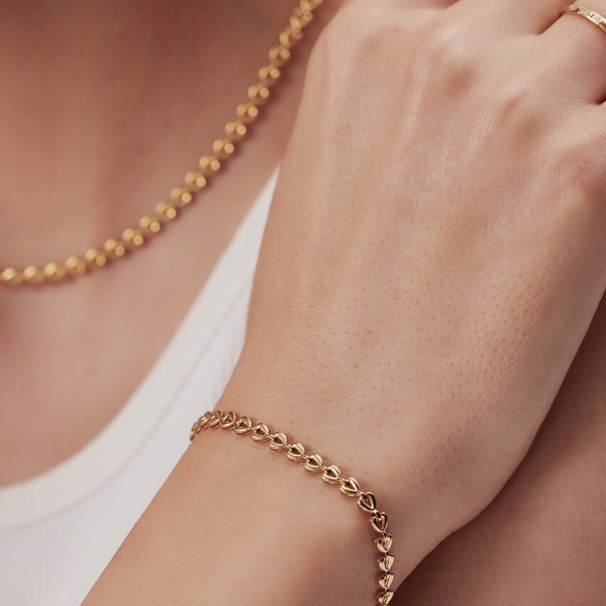 18K Gold Plated Stainless Steel Hypoallergenic Waterproof Tarnish Free Hold Me Close Rings The Aura