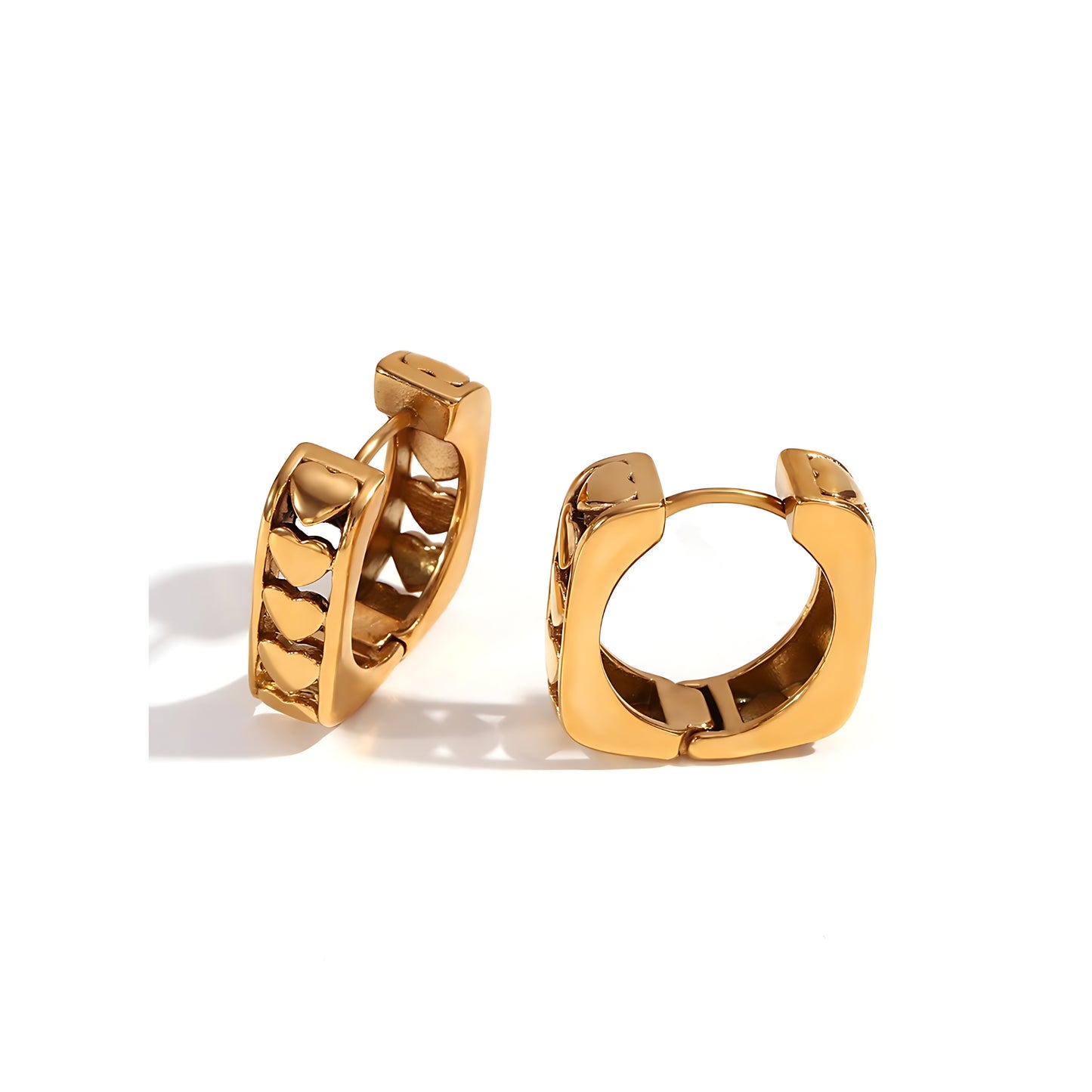 18K Gold Plated Stainless Steel Hypoallergenic Waterproof Tarnish Free Waterproof Sweatproof No-Fade Chantal Huggie Earrings The Aura