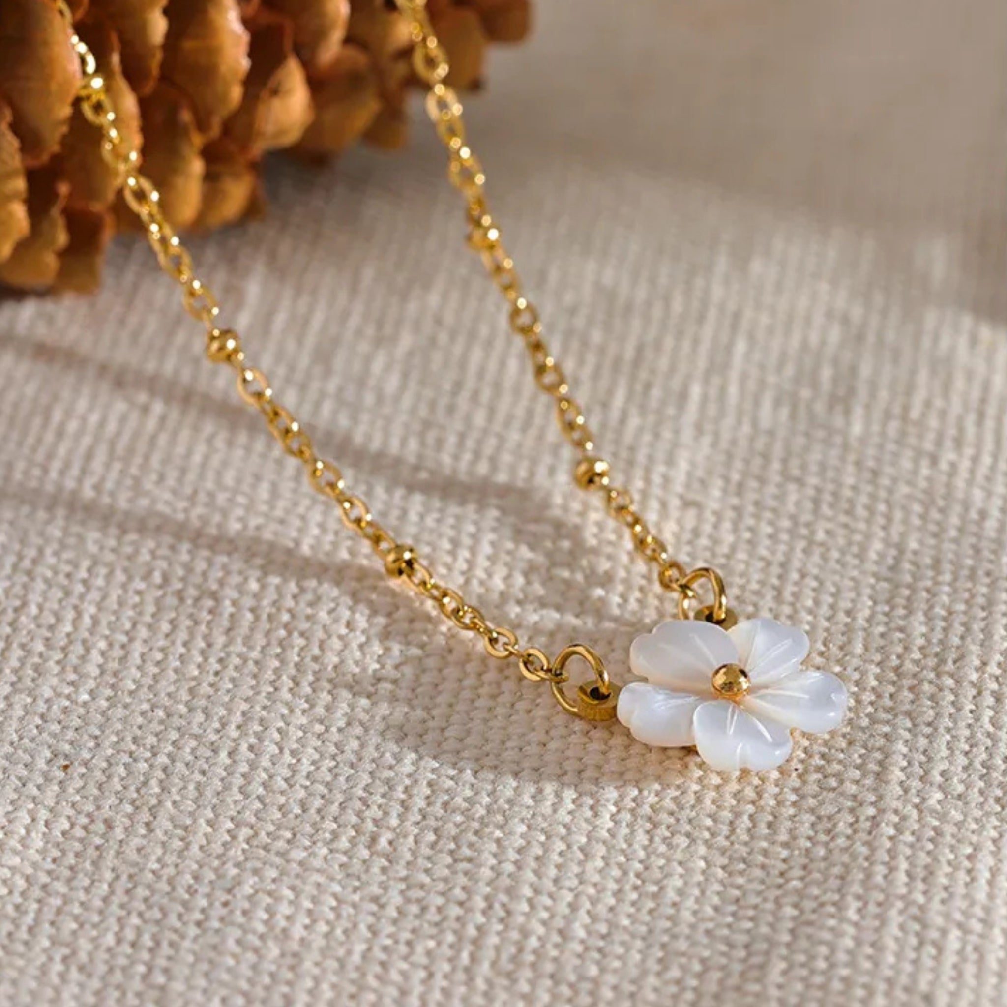 18K Gold Plated Stainless Steel Hypoallergenic Waterproof Tarnish Free Cosmos Necklace The Aura