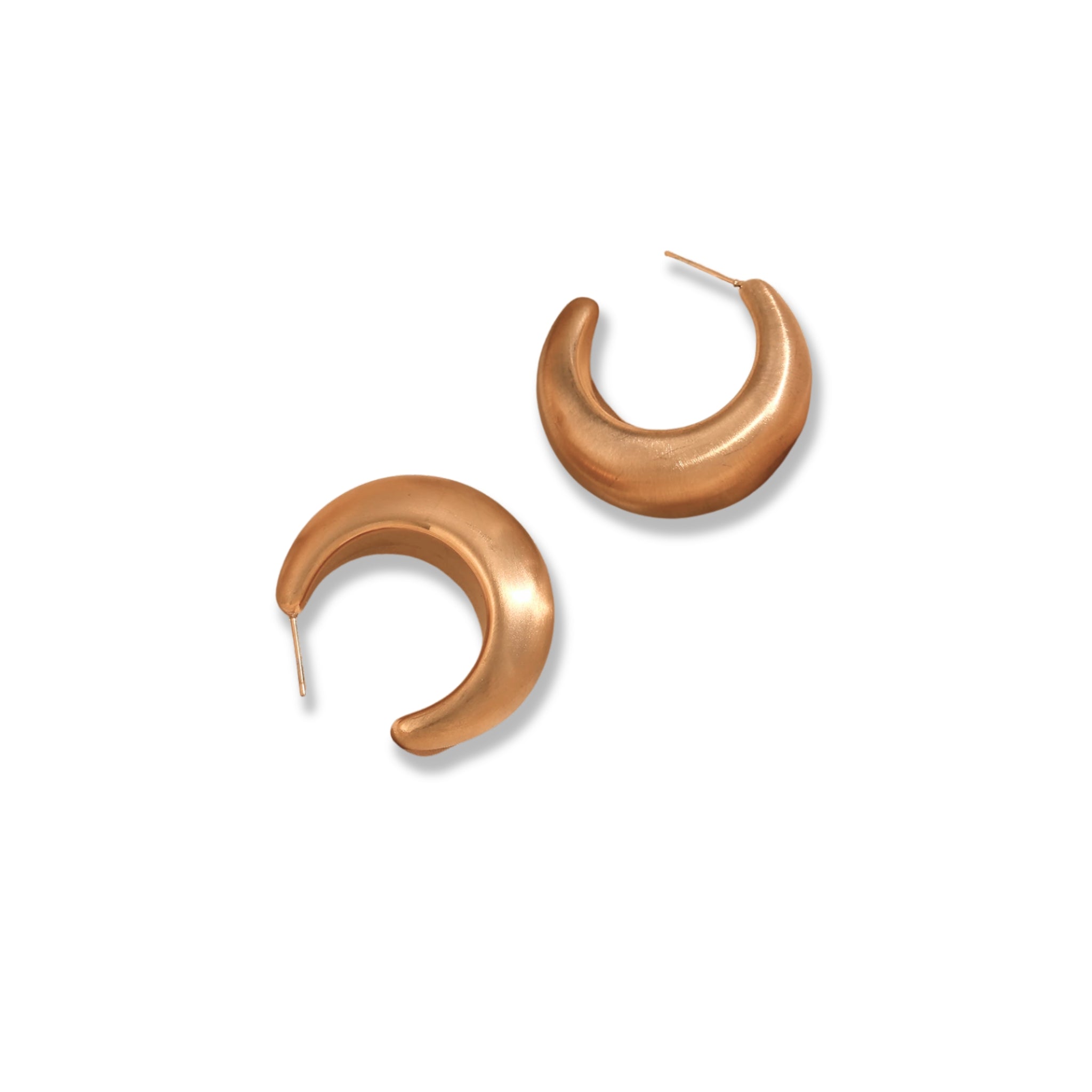 18K Gold Plated Stainless Steel Hypoallergenic Waterproof Tarnish Free Waterproof Sweatproof No-Fade Crescent Stud Earrings The Aura