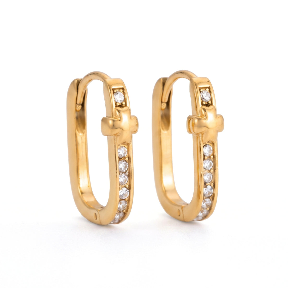Serene Oblong Hoop Earrings