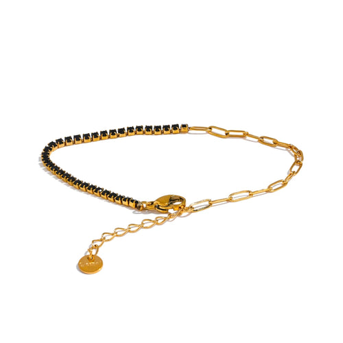 18K Gold Plated Stainless Steel Hypoallergenic Waterproof Tarnish Free Diamantés Chain Bracelets The Aura