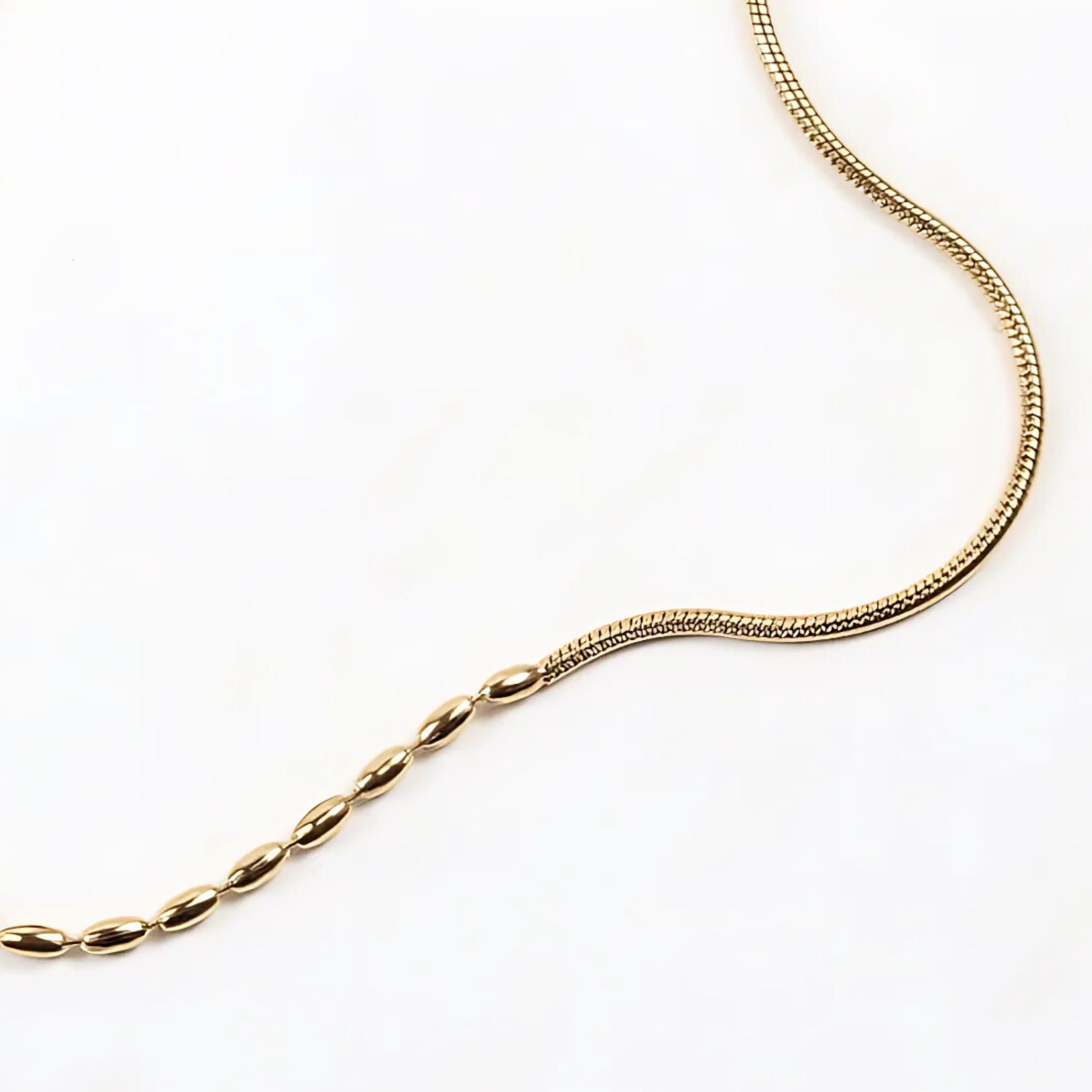 18K Gold Plated Stainless Steel Hypoallergenic Waterproof Tarnish Free Waterproof Sweatproof No-Fade Duet Chain Necklace The Aura