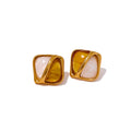 Gold Plated Stainless Steel Hypoallergenic Waterproof Tarnish Free Duet Stud Earrings The Aura