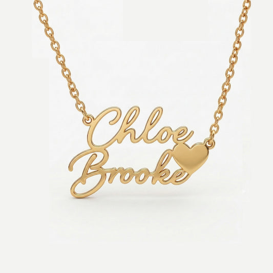 Full Heart Nameplate Necklace