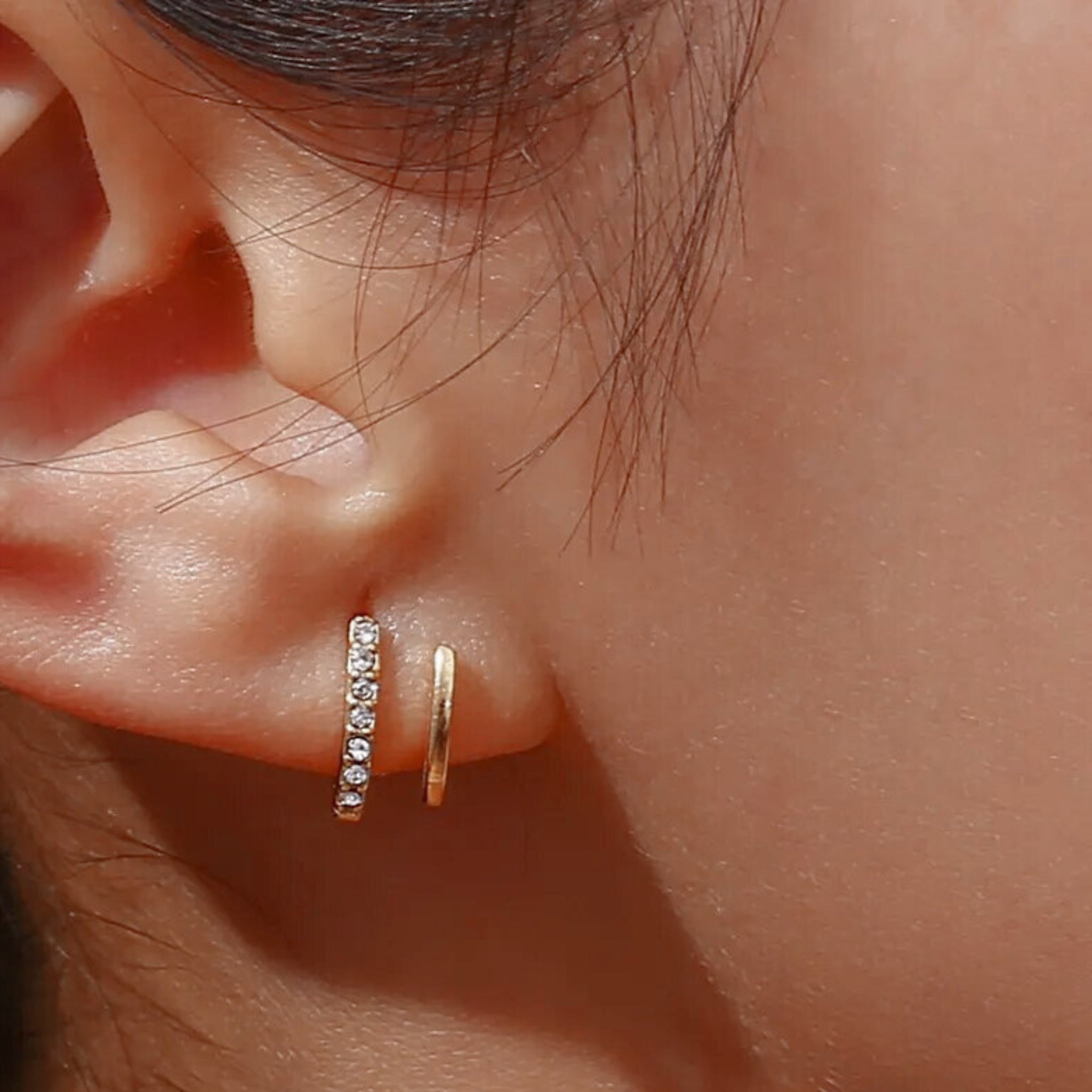 Gemini Double Loop Stud Earrings