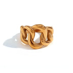 18K Gold Plated Stainless Steel Hypoallergenic Waterproof Tarnish Free Waterproof Sweatproof No-Fade Harper Chain Ring The Aura