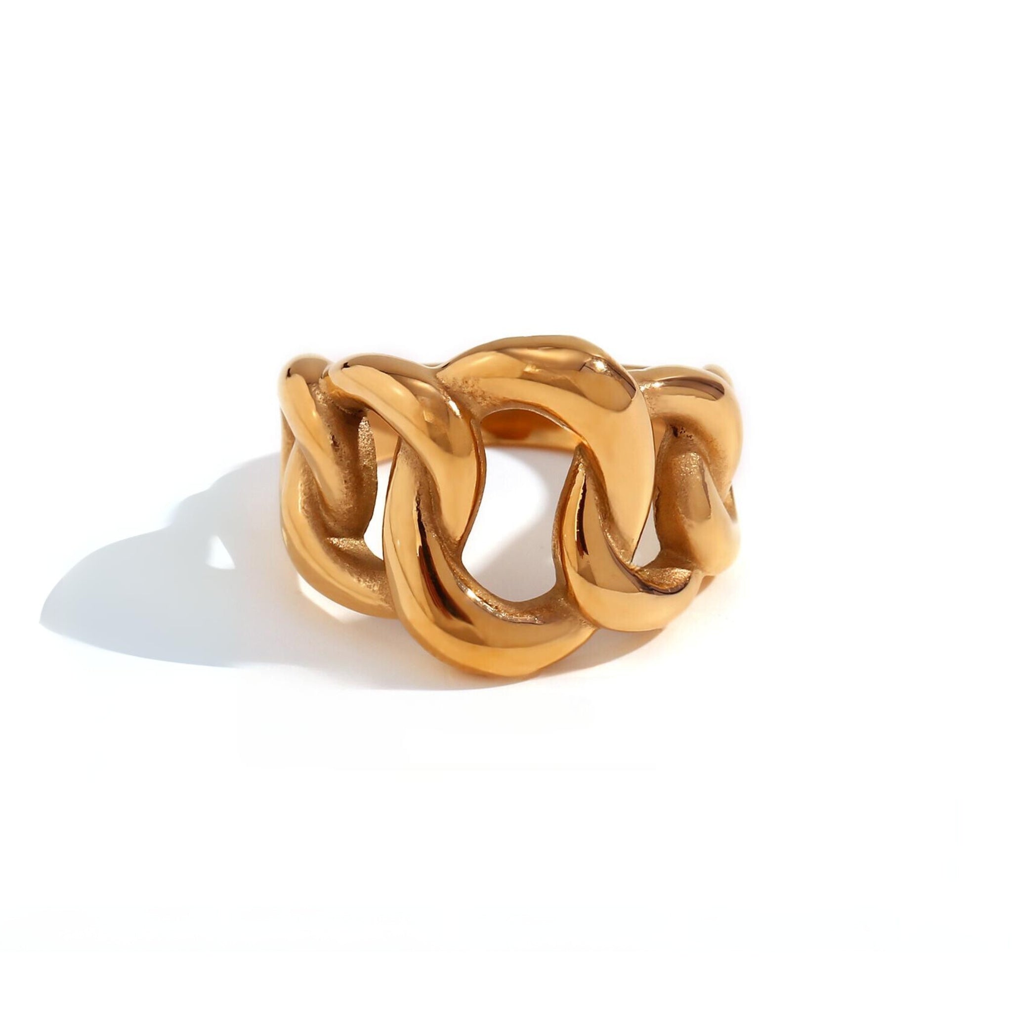 18K Gold Plated Stainless Steel Hypoallergenic Waterproof Tarnish Free Waterproof Sweatproof No-Fade Harper Chain Ring The Aura