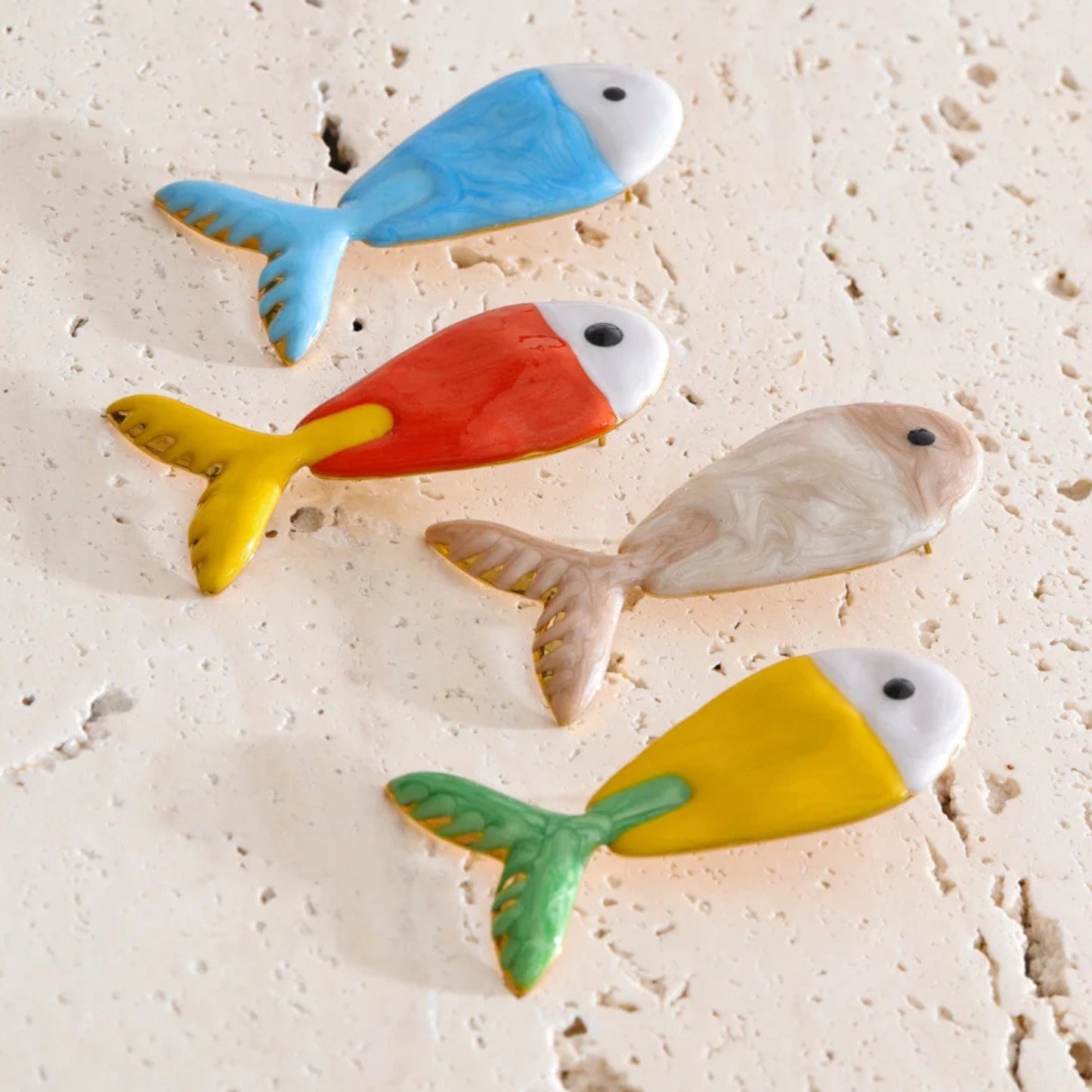 Kai Hand-Painted Fish Stud Earrings