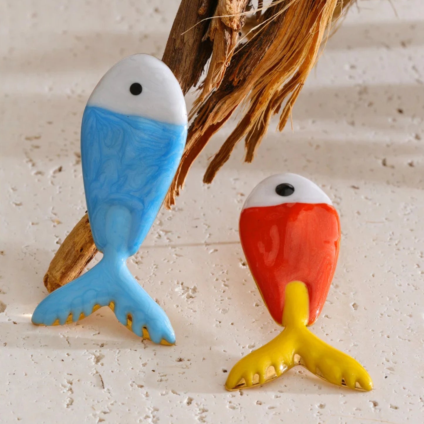 Kai Hand-Painted Fish Stud Earrings