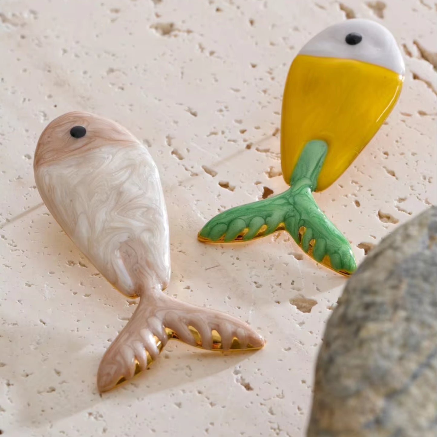 Kai Hand-Painted Fish Stud Earrings