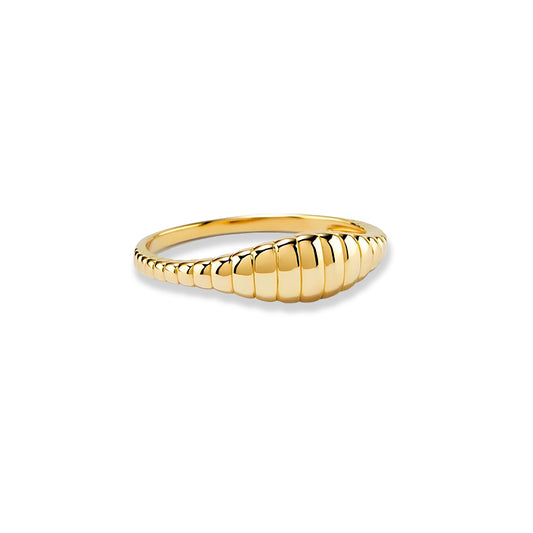 18K Gold Plated Stainless Steel Hypoallergenic Waterproof Tarnish Free Waterproof Sweatproof No-Fade Leaflet Ring The Aura