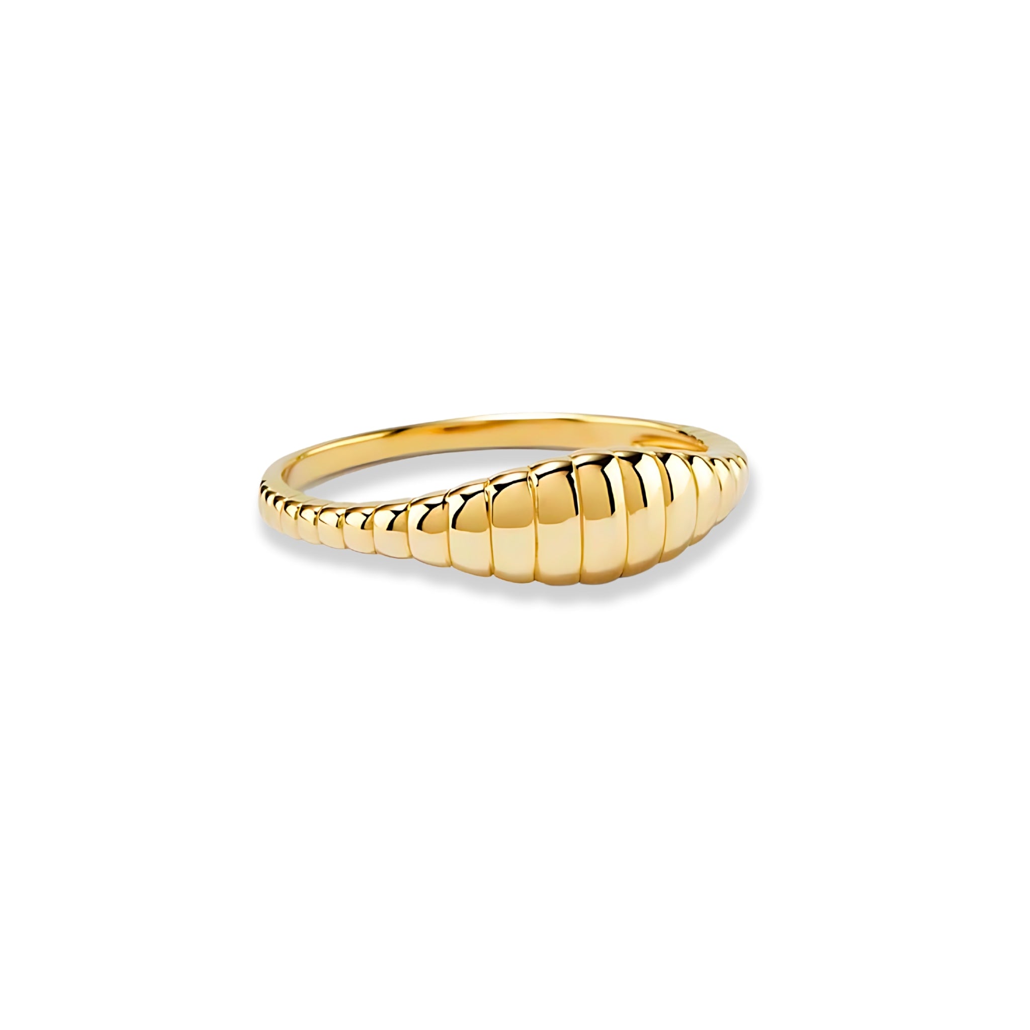 18K Gold Plated Stainless Steel Hypoallergenic Waterproof Tarnish Free Waterproof Sweatproof No-Fade Leaflet Ring The Aura