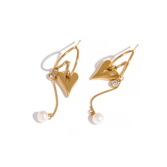 18K Gold Plated Stainless Steel Hypoallergenic Waterproof Tarnish Free Lovecharm Drop Earrings The Aura