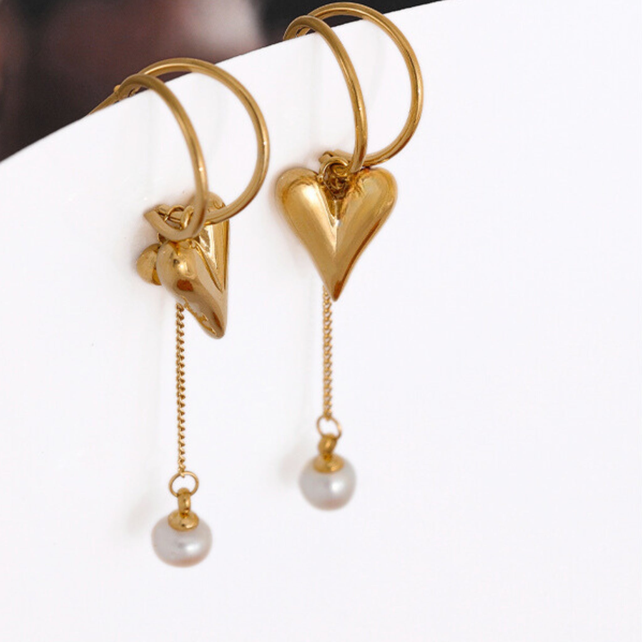 18K Gold Plated Stainless Steel Hypoallergenic Waterproof Tarnish Free Lovecharm Drop Earrings The Aura