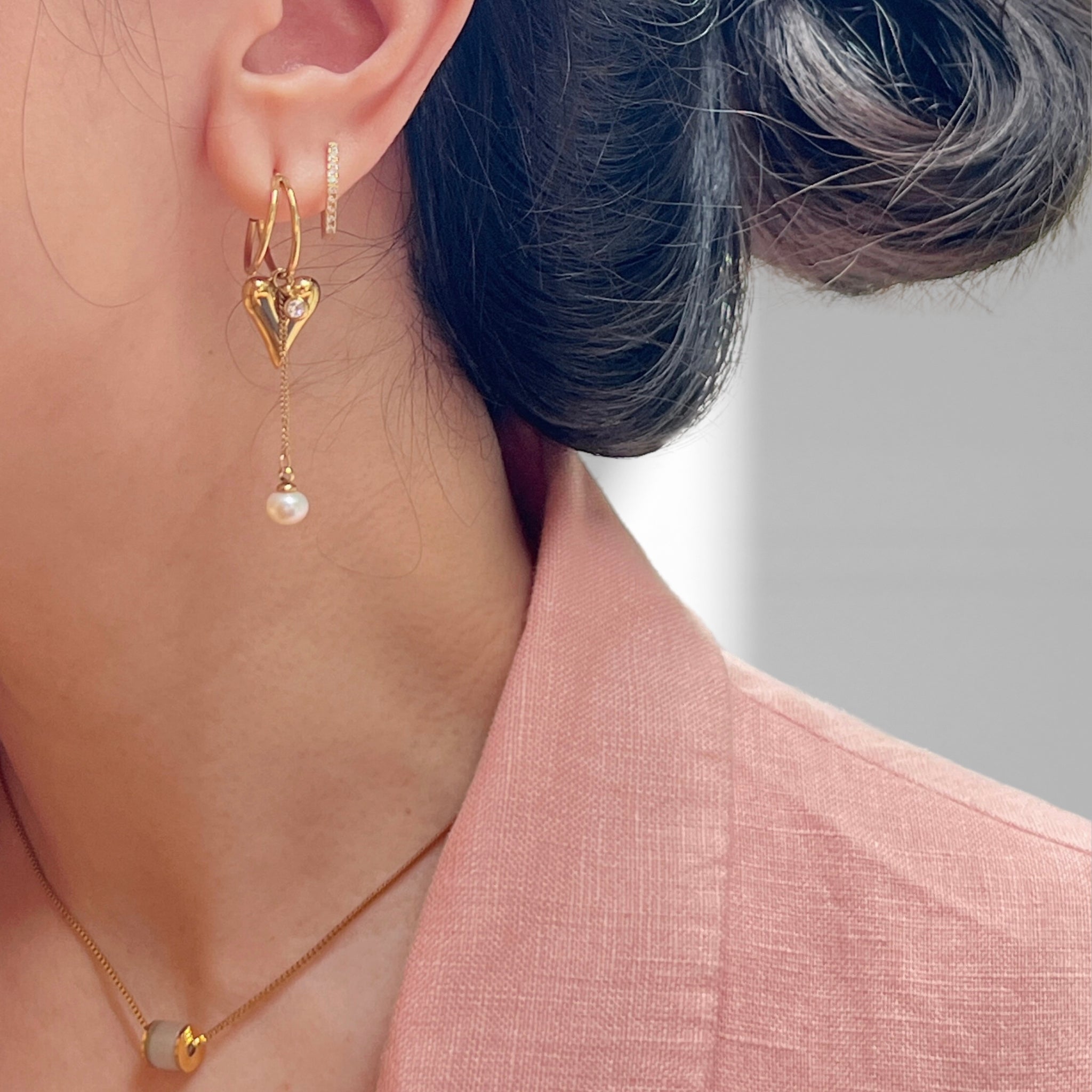 18K Gold Plated Stainless Steel Hypoallergenic Waterproof Tarnish Free Lovecharm Drop Earrings The Aura