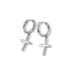 Luna Cross Huggie Earrings