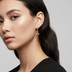 Luna Cross Huggie Earrings