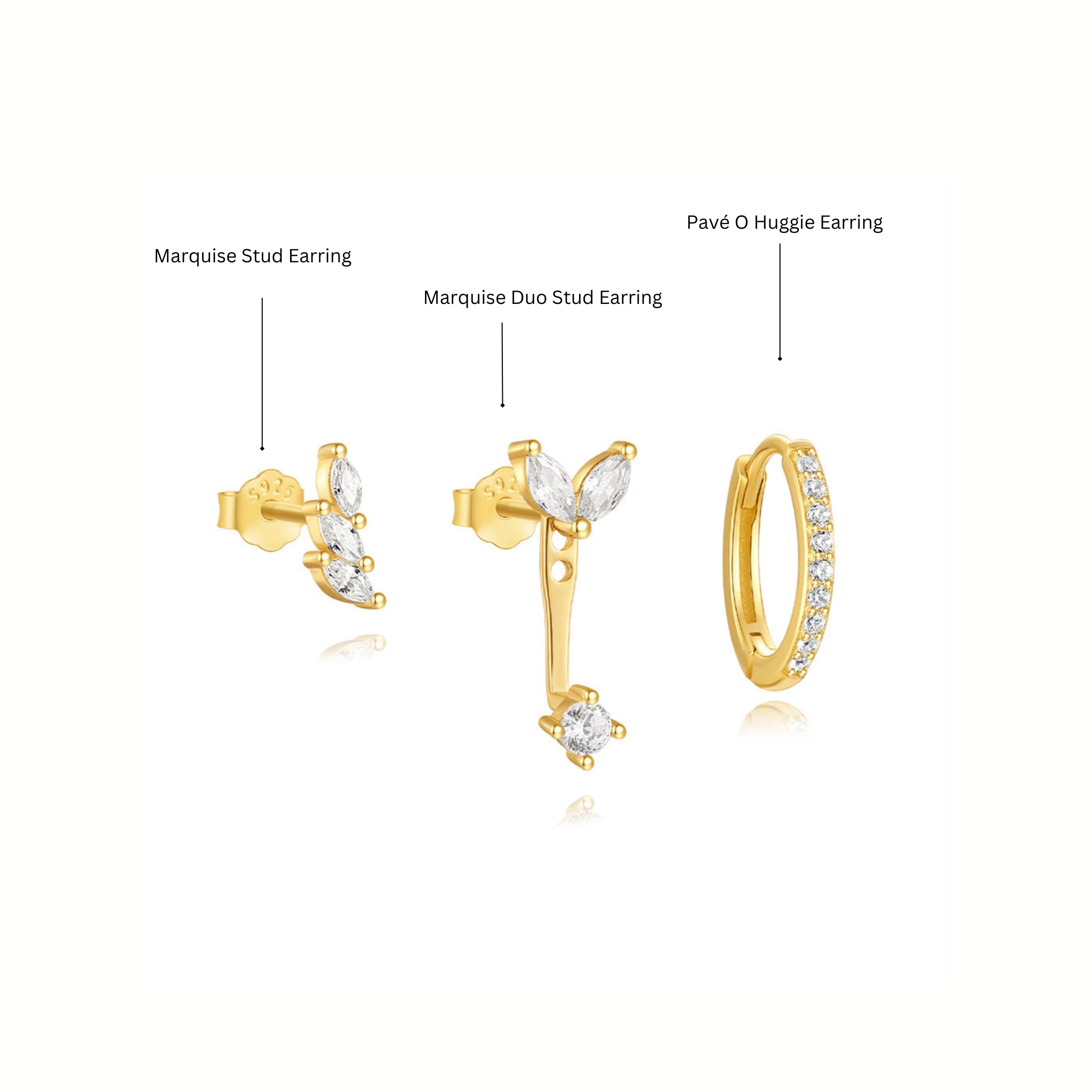 Marquise Earring Bundle - Set of 3