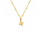 18K Gold Plated Stainless Steel Hypoallergenic Waterproof Tarnish Free Waterproof Sweatproof No-Fade Mini Bubbly Alphabet Necklace The Aura