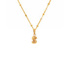 18K Gold Plated Stainless Steel Hypoallergenic Waterproof Tarnish Free Waterproof Sweatproof No-Fade Mini Bubbly Alphabet Necklace The Aura