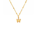 18K Gold Plated Stainless Steel Hypoallergenic Waterproof Tarnish Free Waterproof Sweatproof No-Fade Mini Bubbly Alphabet Necklace The Aura