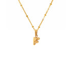 18K Gold Plated Stainless Steel Hypoallergenic Waterproof Tarnish Free Waterproof Sweatproof No-Fade Mini Bubbly Alphabet Necklace The Aura