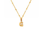 18K Gold Plated Stainless Steel Hypoallergenic Waterproof Tarnish Free Waterproof Sweatproof No-Fade Mini Bubbly Alphabet Necklace The Aura