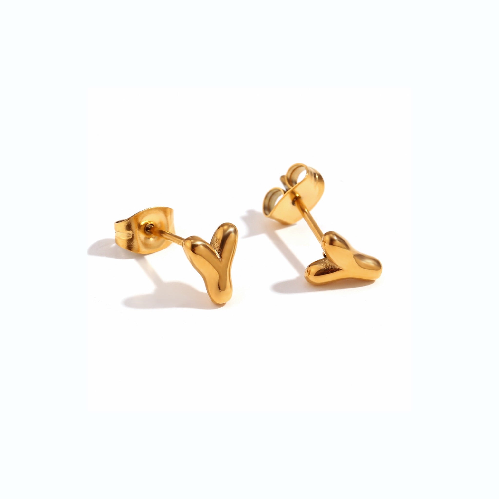 18K Gold Plated Stainless Steel Hypoallergenic Waterproof Tarnish Free Waterproof Sweatproof No-Fade Mini Bubbly Alphabet Stud Earrings The Aura