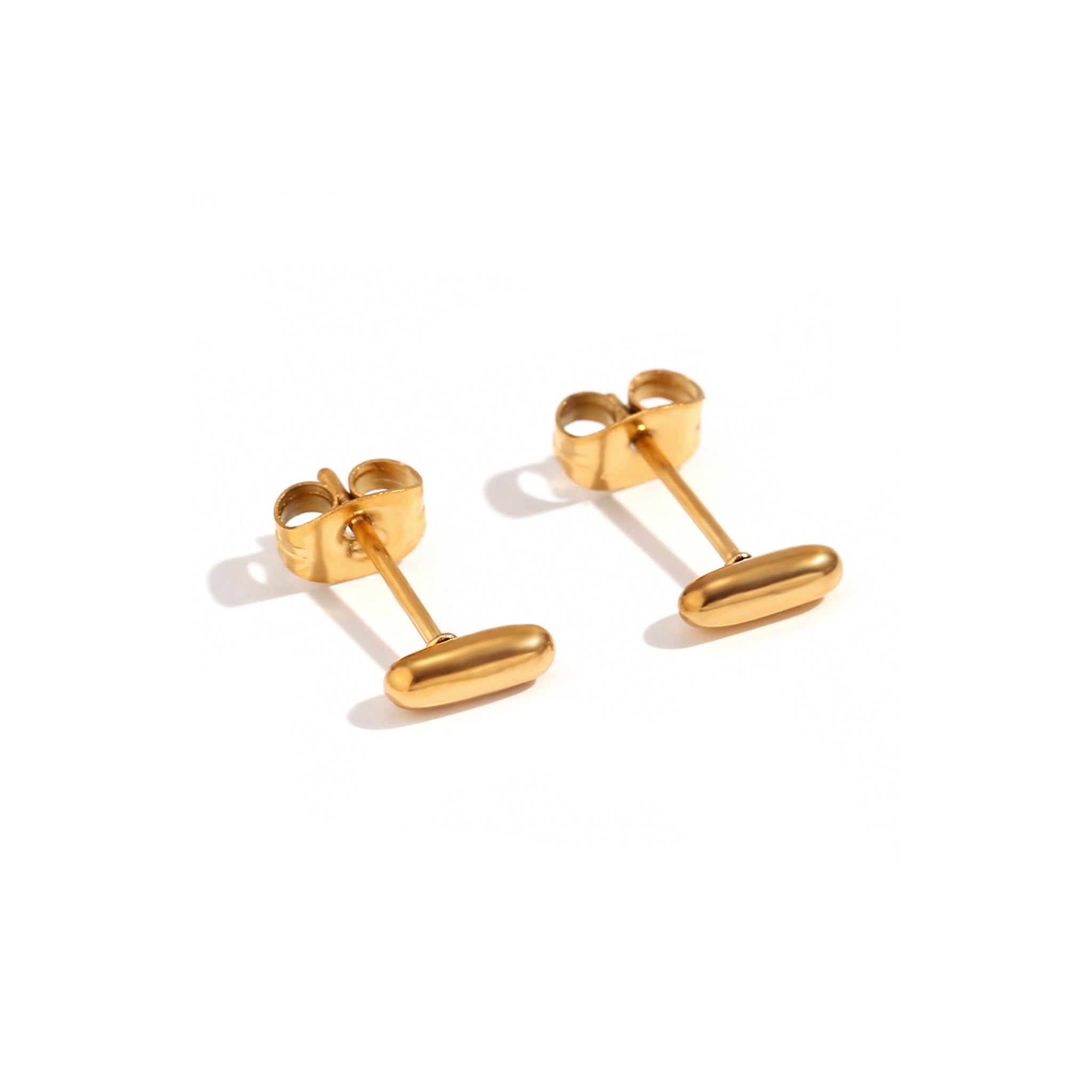 18K Gold Plated Stainless Steel Hypoallergenic Waterproof Tarnish Free Waterproof Sweatproof No-Fade Mini Bubbly Alphabet Stud Earrings The Aura