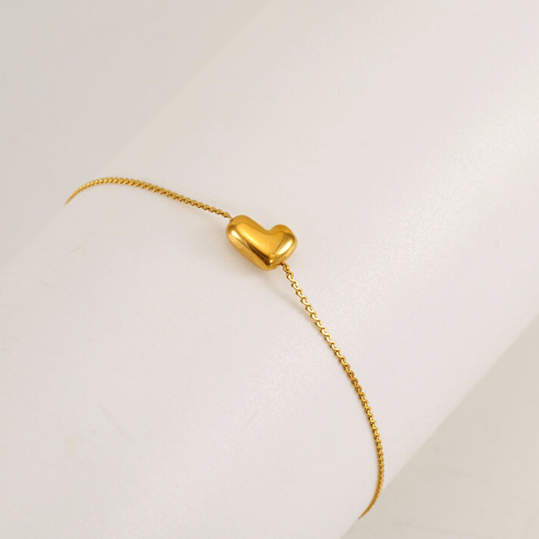 18K Gold Plated Stainless Steel Hypoallergenic Waterproof Tarnish Free Waterproof Sweatproof No-Fade Mini Bubbly Alphabet Bracelet The Aura