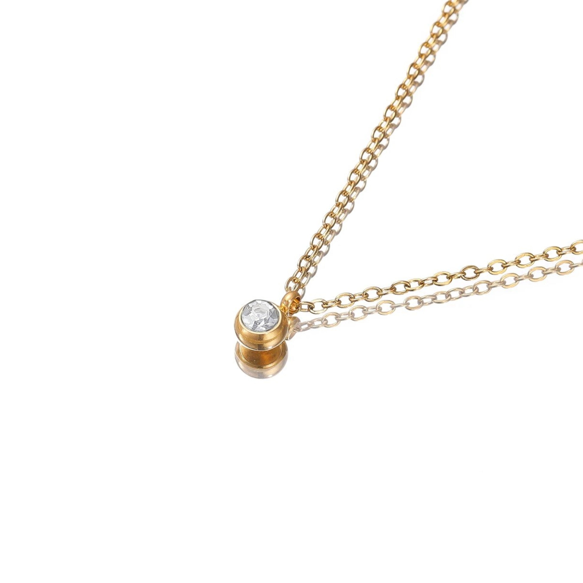 18K Gold Plated Stainless Steel Hypoallergenic Waterproof Tarnish Free Waterproof Sweatproof No-Fade Mini Round Necklace The Aura