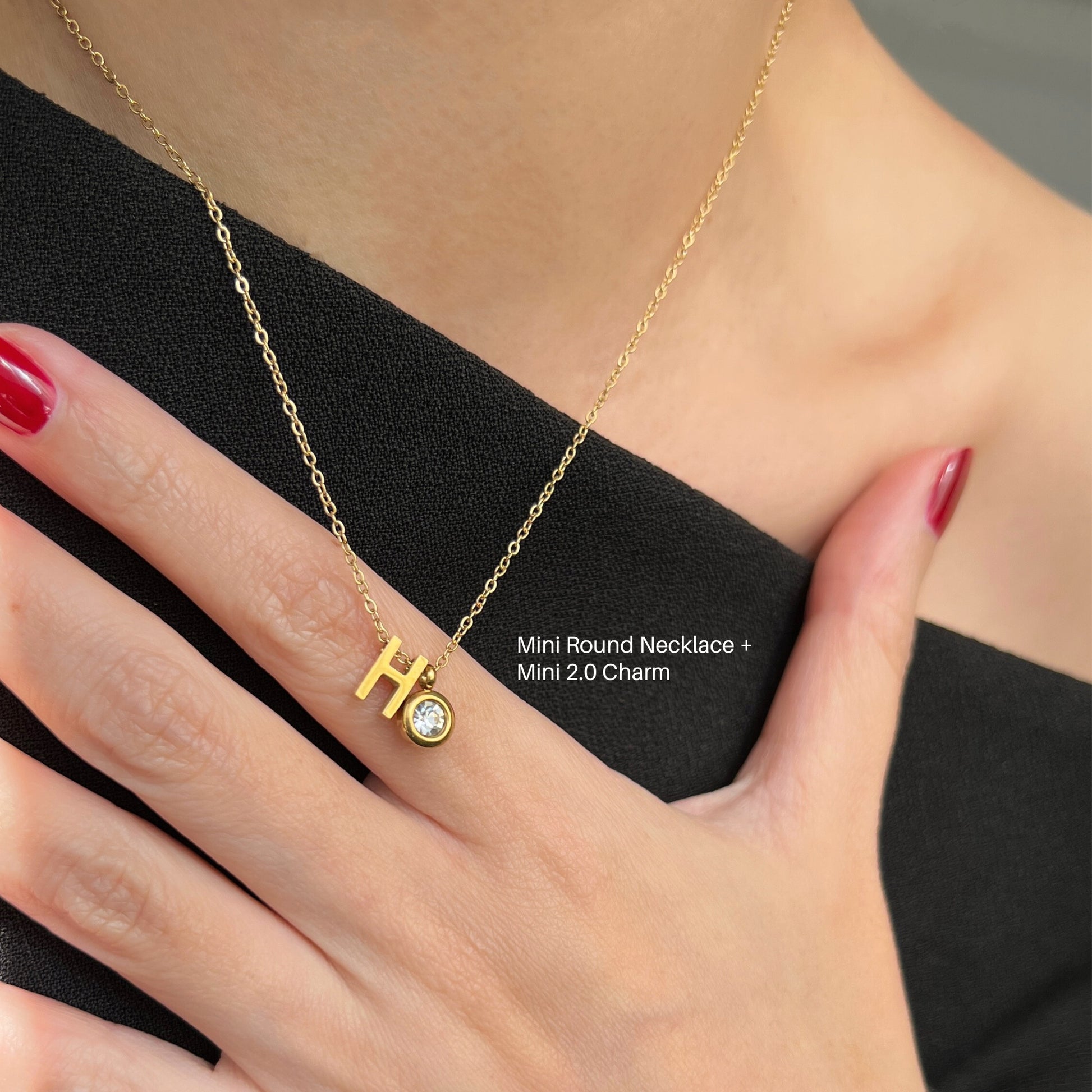 18K Gold Plated Stainless Steel Hypoallergenic Waterproof Tarnish Free Waterproof Sweatproof No-Fade Mini Round Necklace The Aura