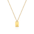 18K Gold Plated Stainless Steel Hypoallergenic Waterproof Tarnish Free Oblong Alphabet Necklaces The Aura