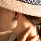 18K Gold Plated Stainless Steel Hypoallergenic Waterproof Tarnish Free Waterproof Sweatproof No-Fade Oriane Stud Earrings The Aura