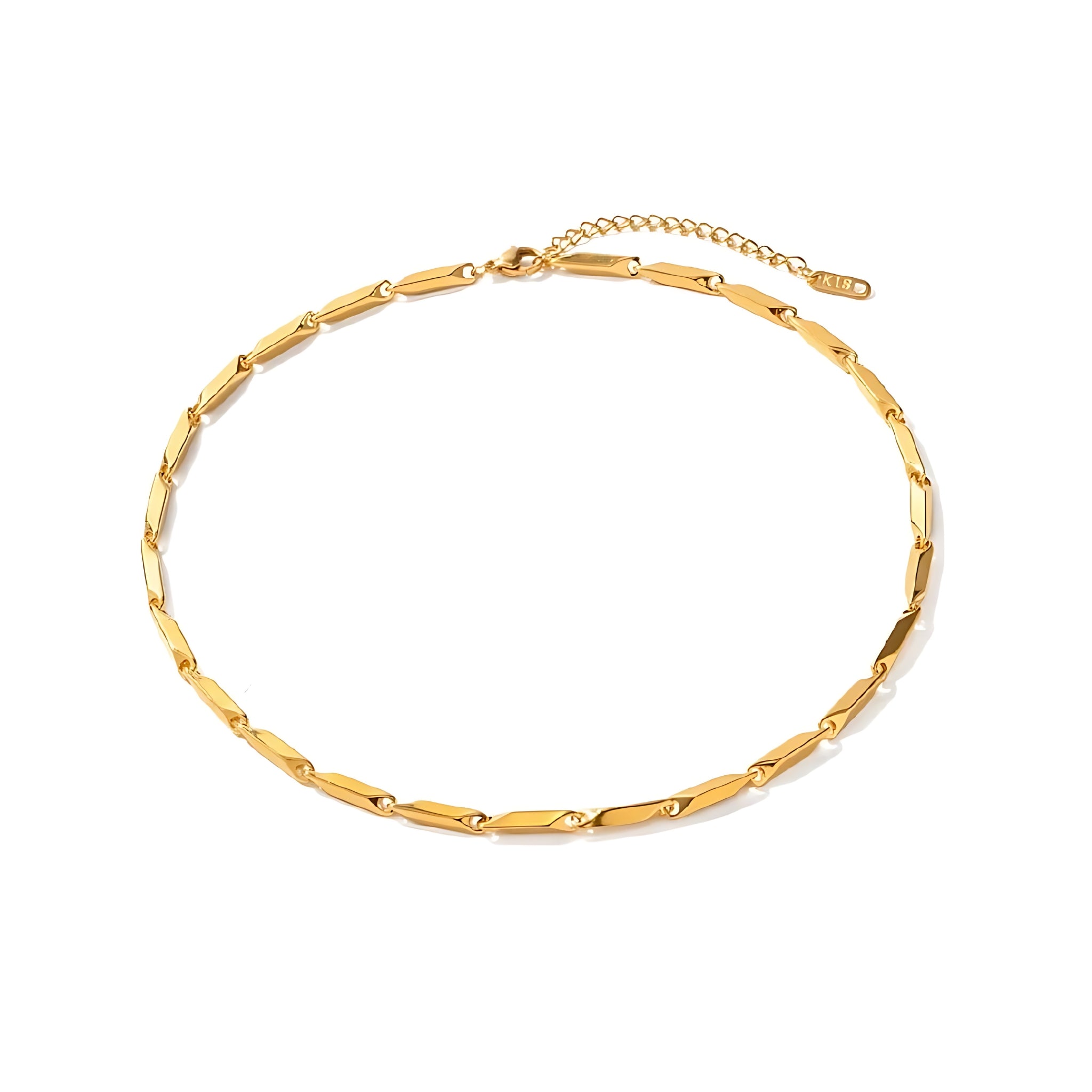 18K Gold Plated Stainless Steel Hypoallergenic Waterproof Tarnish Free Waterproof Sweatproof No-Fade Parallelolink Chain Necklace The Aura