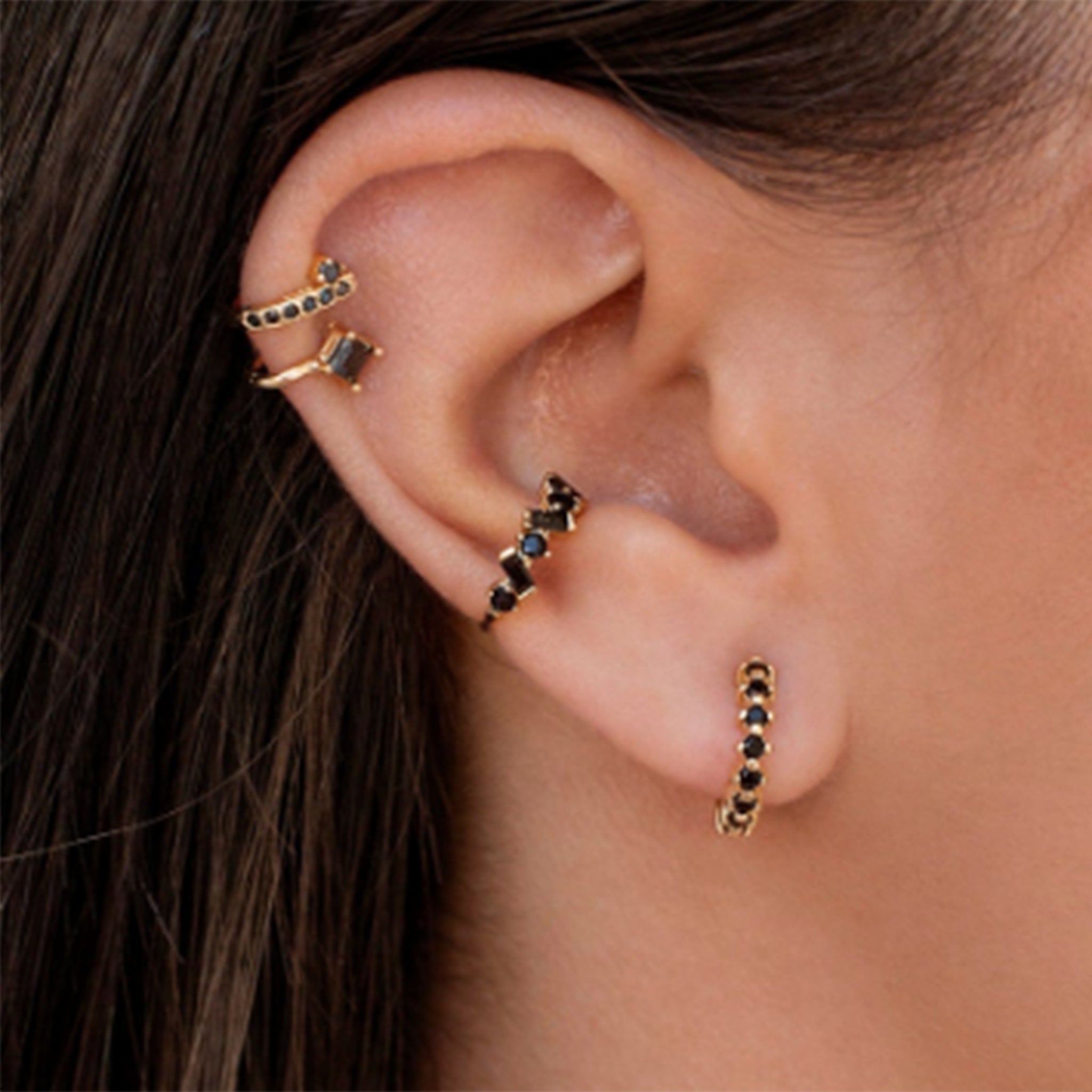 Pavé O 迷你圈耳環