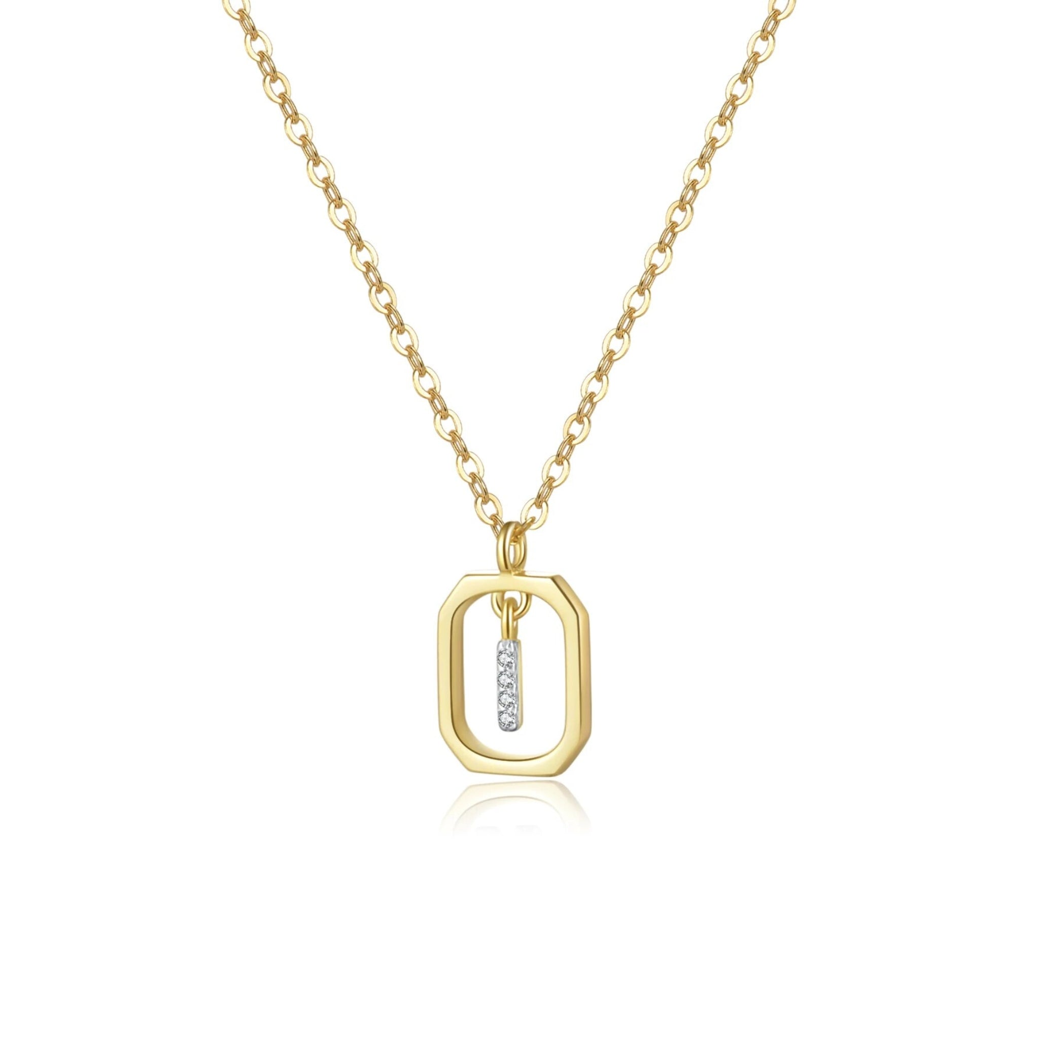 18K Gold Plated Sterling Silver Hypoallergenic Waterproof Sweatproof No-Fade Petite Alphabet Necklace The Aura