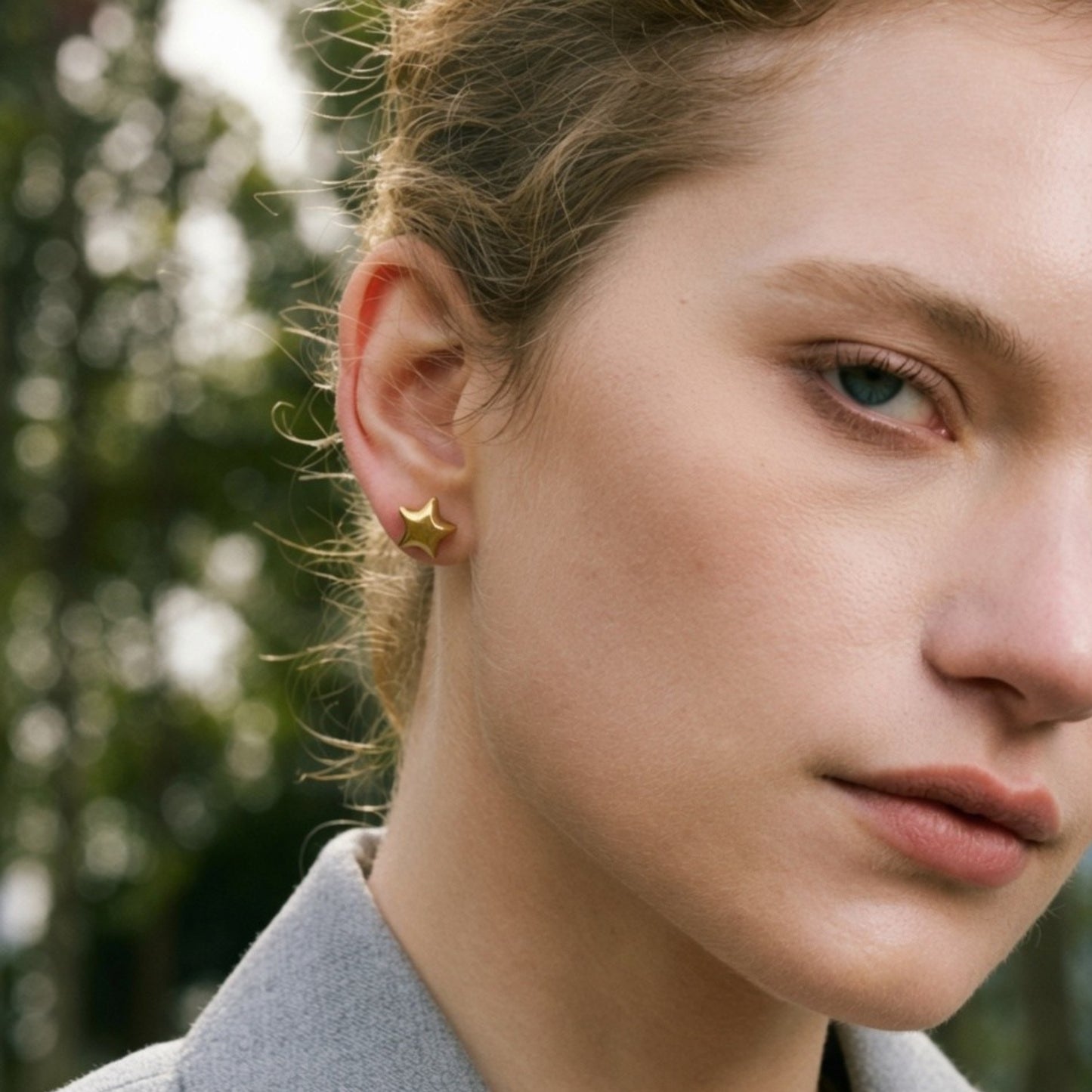 Puffy Star Stud Earrings