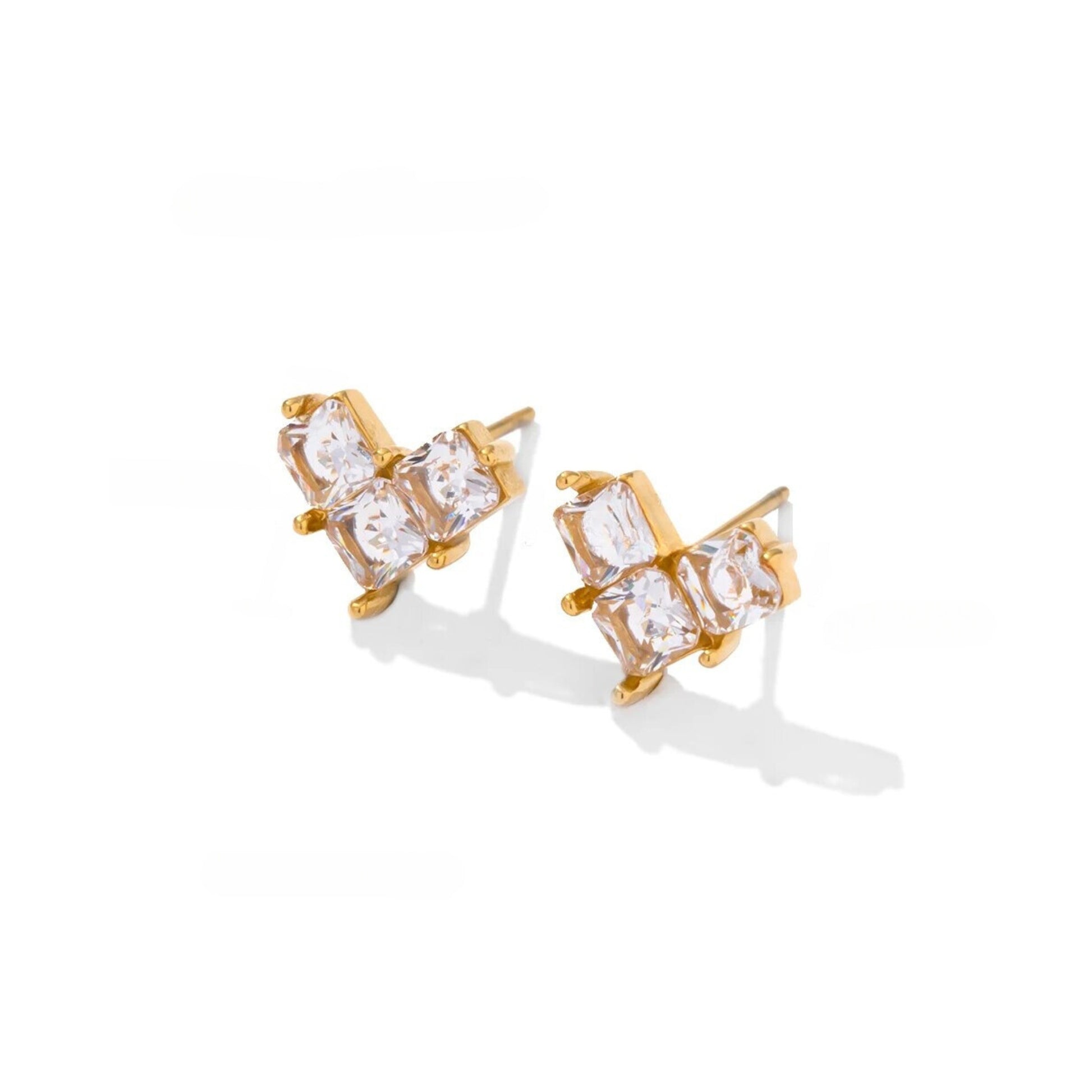 18K Gold Plated Stainless Steel Hypoallergenic Waterproof Tarnish Free Waterproof Sweatproof No-Fade Pure Heart Stud Earrings The Aura
